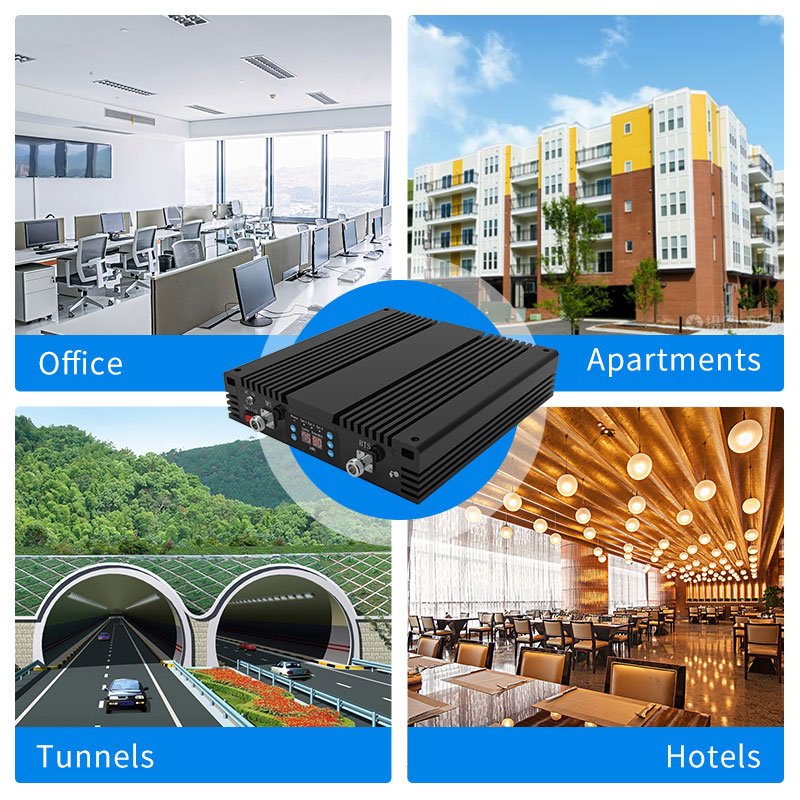 GOBOOST repeater 1800 2100 2600 MHz 27 dbm power high gain 75dbi Triple band booster for 2G 3G 4G mobile network repeater